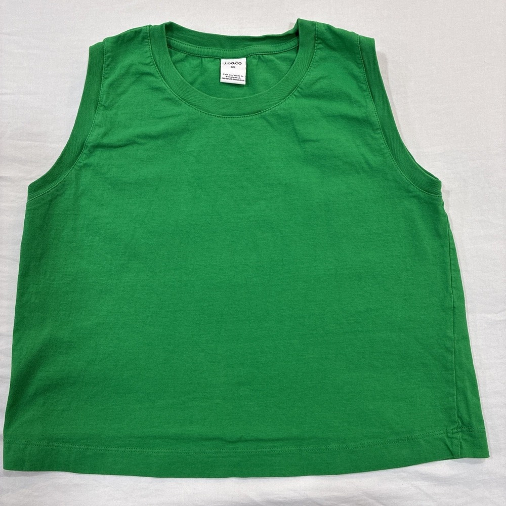 J.o And Co Green Cropped‎ Crew Neck Tank Top Size L Juniors